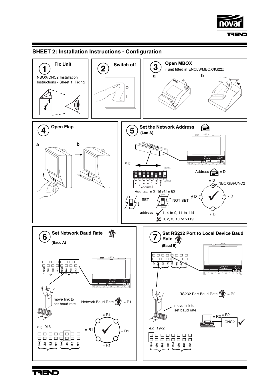 Nbox(b)/cnc2, Communication node controller, Installation instructions - sheet 2 | TREND NBOX(B)_CNC2 User Manual | Page 5 / 8