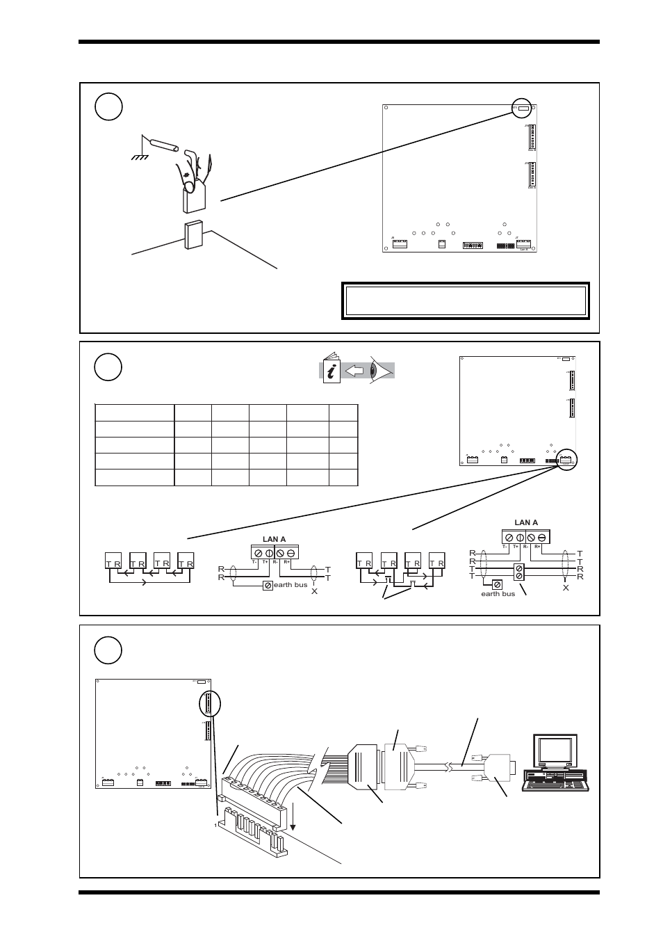 Connect network (lan a), 2 wire, 4 wire connect to local device | Connecting earth, Warning: this apparatus must be earthed | TREND CNC2 User Manual | Page 3 / 8
