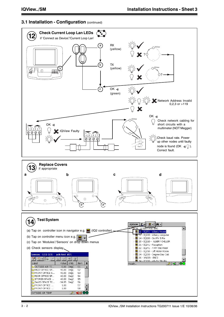 Iqview../sm installation instructions - sheet 3, 1 installation - configuration | TREND IQView.._SM User Manual | Page 10 / 12