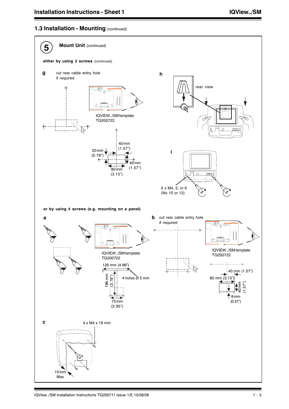Installation instructions - sheet 1 iqview../sm, 3 installation - mounting, Ab c | Mount unit | TREND IQView.._SM User Manual | Page 3 / 12