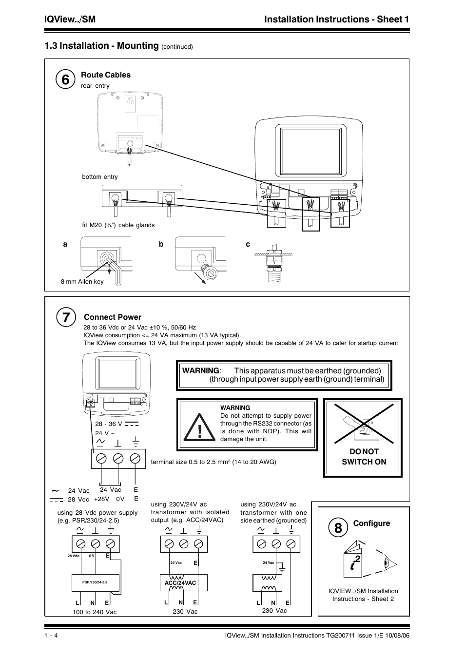 Iqview../sm installation instructions - sheet 1, 3 installation - mounting | TREND IQView.._SM User Manual | Page 4 / 12