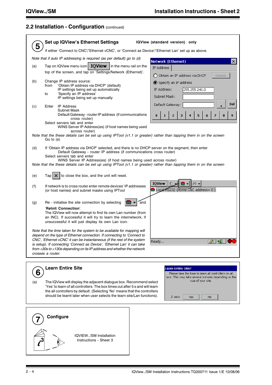 Iqview../sm installation instructions - sheet 2, 2 installation - configuration | TREND IQView.._SM User Manual | Page 8 / 12