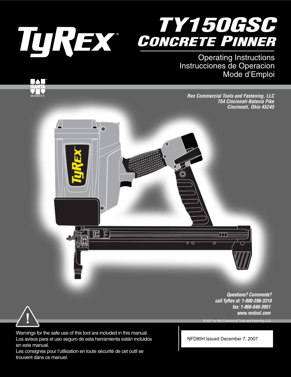 Tyrex TY150GSC User Manual | 20 pages