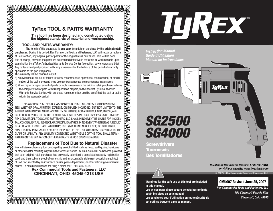 Tyrex SG4000 User Manual | 10 pages