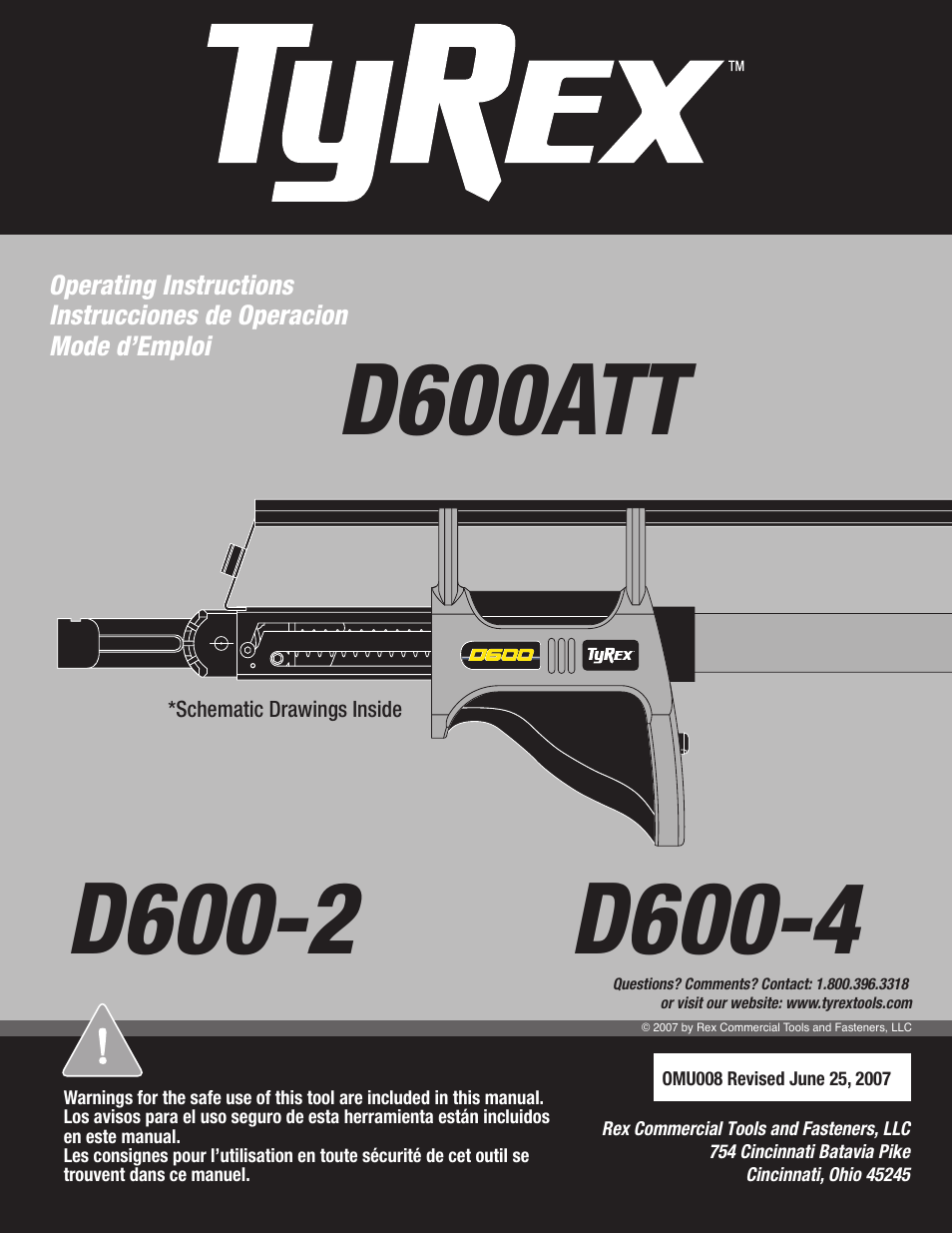 Tyrex D600ATT User Manual | 12 pages