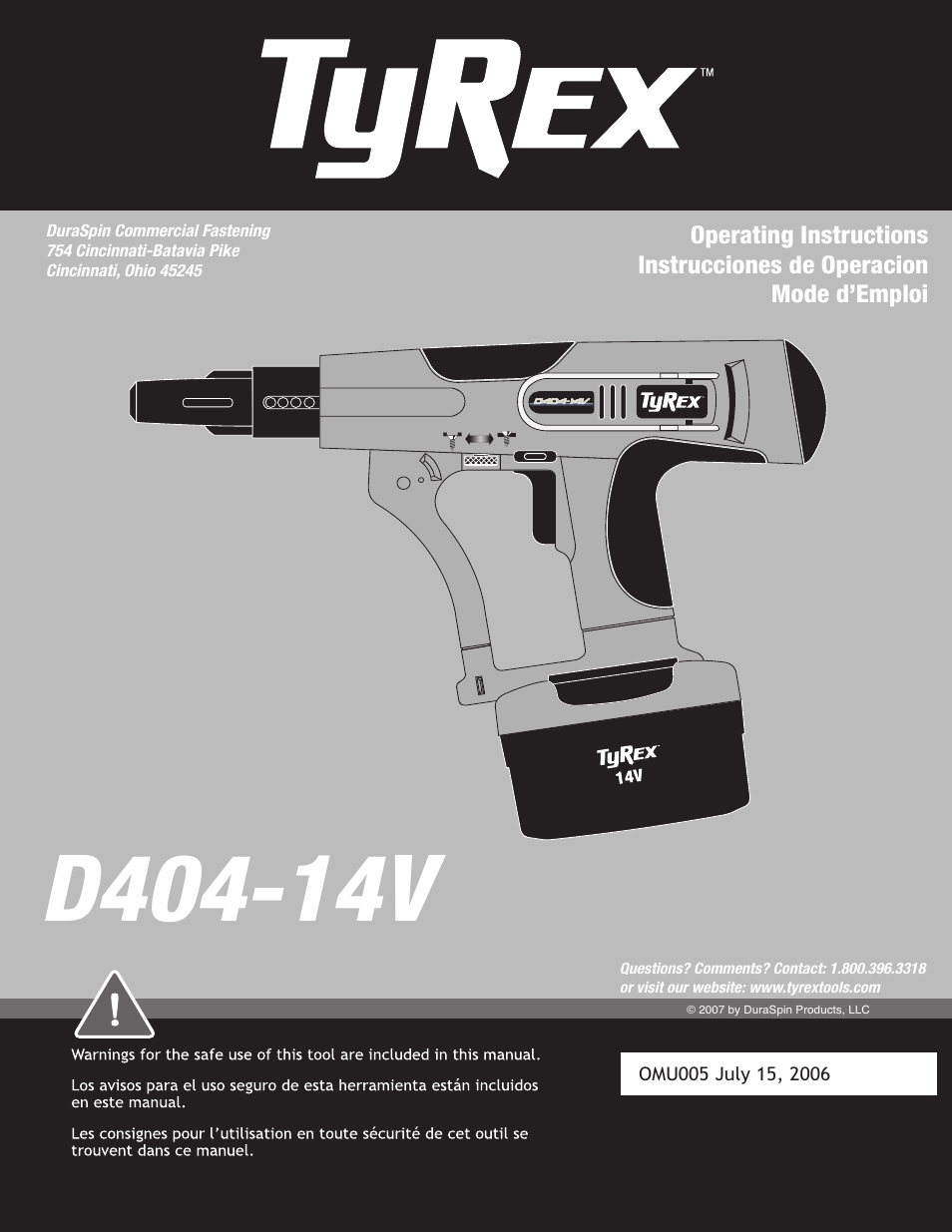 Tyrex D404-14V User Manual | 20 pages