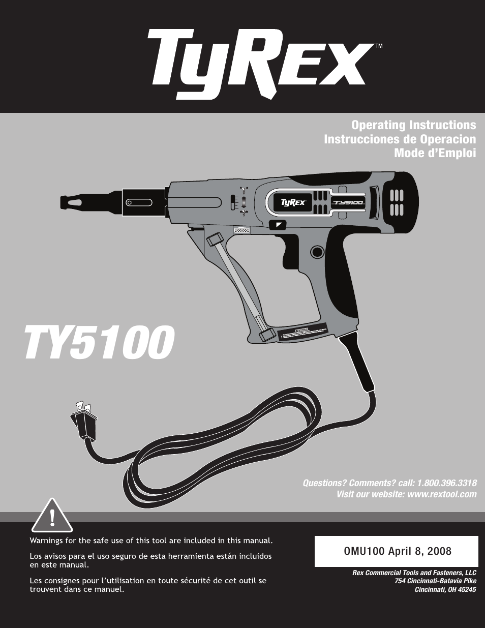 Tyrex TY5100 User Manual | 16 pages