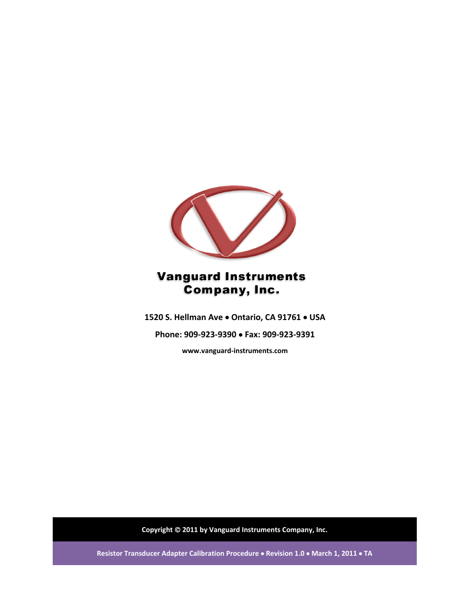 Vanguard Resistor Transducer Adapter 9095-UC User Manual | Page 7 / 7