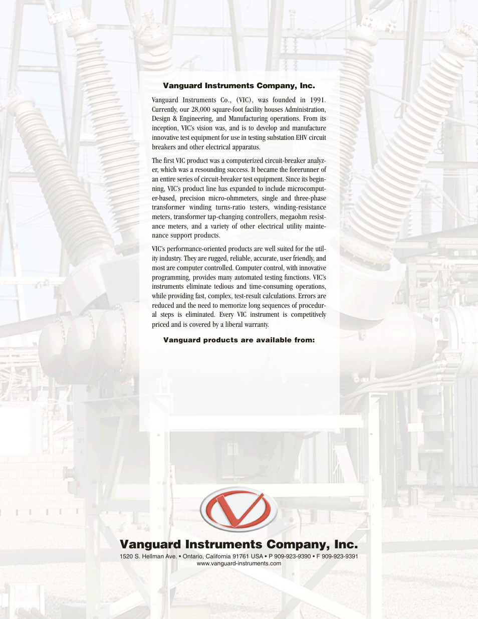 Vanguard instruments company, inc | Vanguard Accu-Ohm 200 S2 User Manual | Page 4 / 4