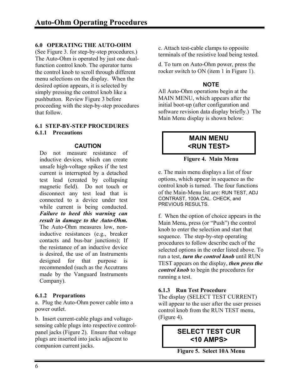 Auto-ohm operating procedures | Vanguard Auto-Ohm User Manual | Page 10 / 22