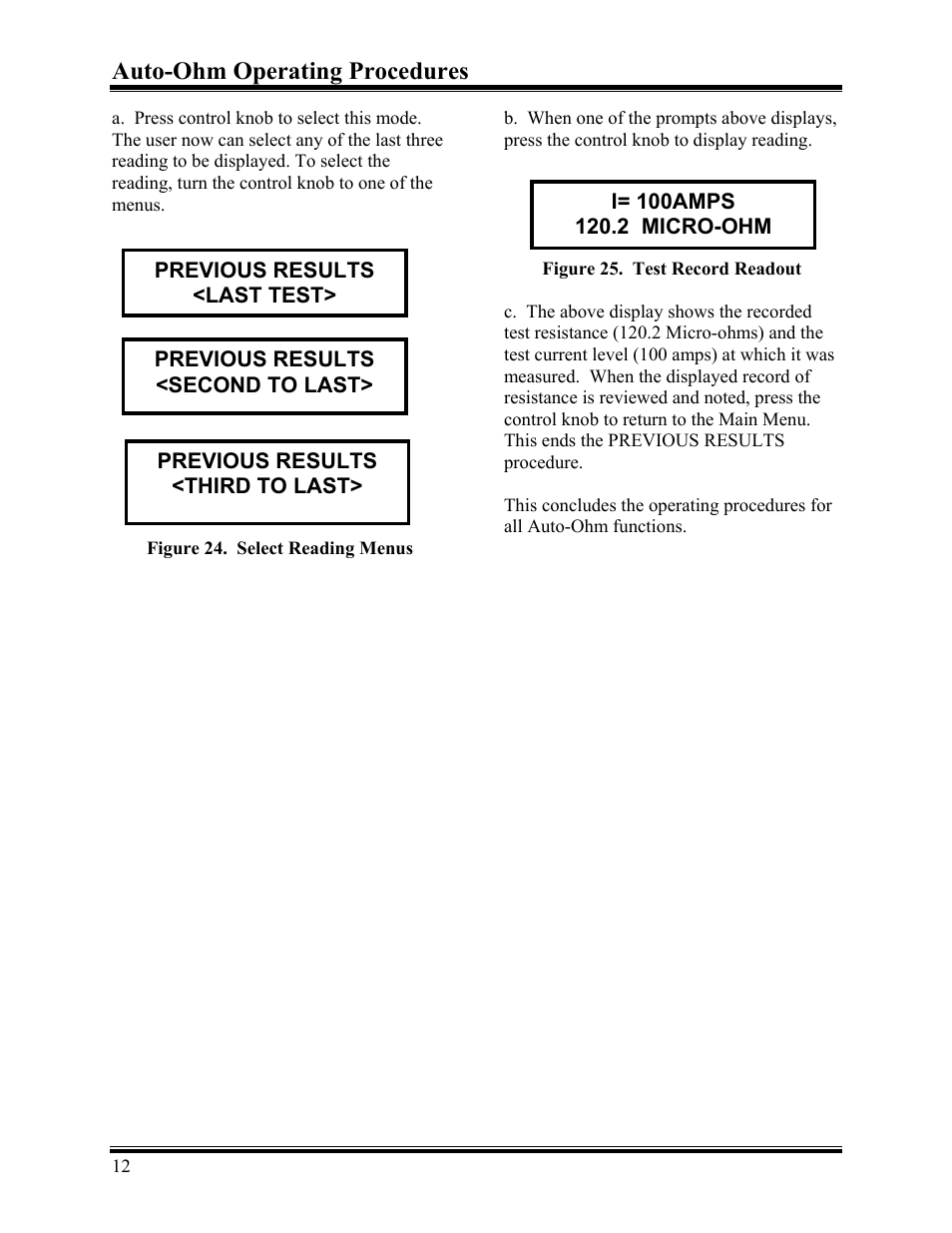 Auto-ohm operating procedures | Vanguard Auto-Ohm User Manual | Page 16 / 22