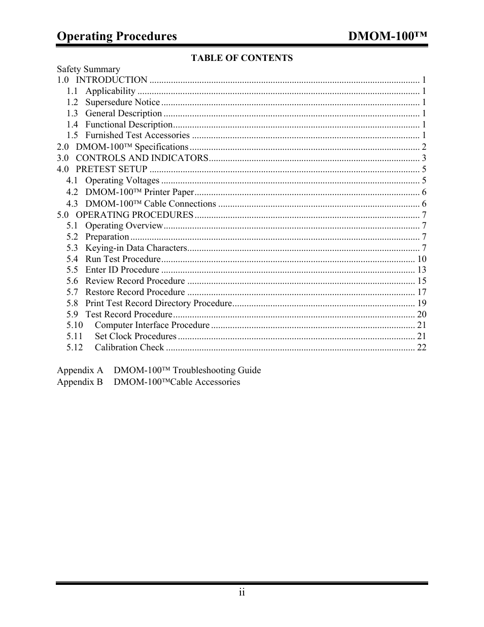 Operating procedures dmom-100 | Vanguard DMOM-100 User Manual | Page 4 / 35