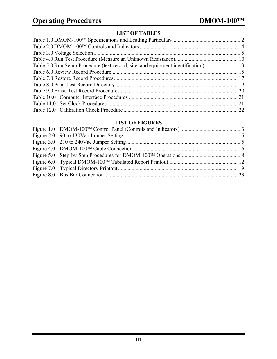 Operating procedures dmom-100 | Vanguard DMOM-100 User Manual | Page 5 / 35