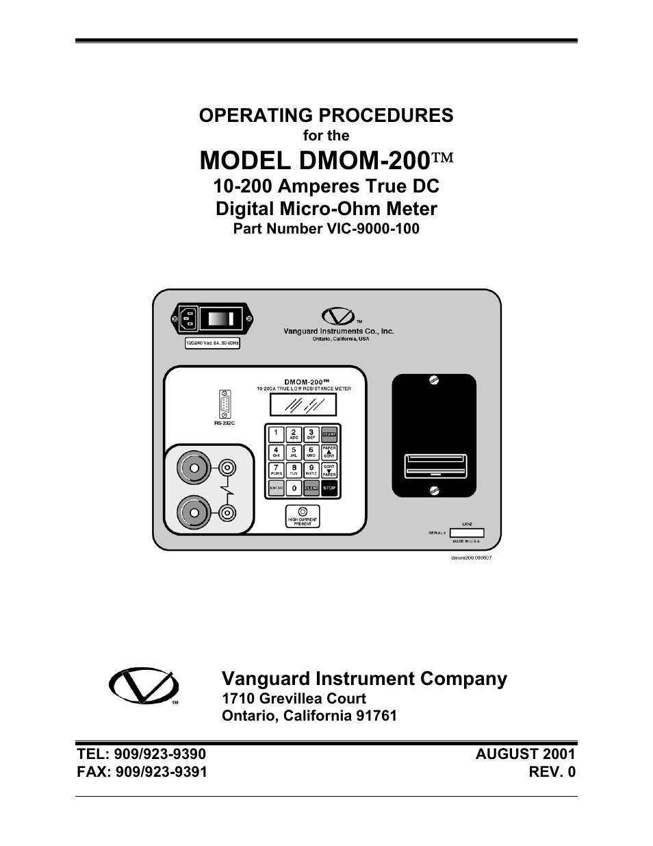 Vanguard DMOM-200 User Manual | 33 pages