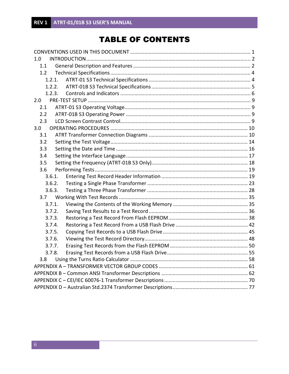Vanguard ATRT-01_01B S3 User Manual | Page 3 / 88