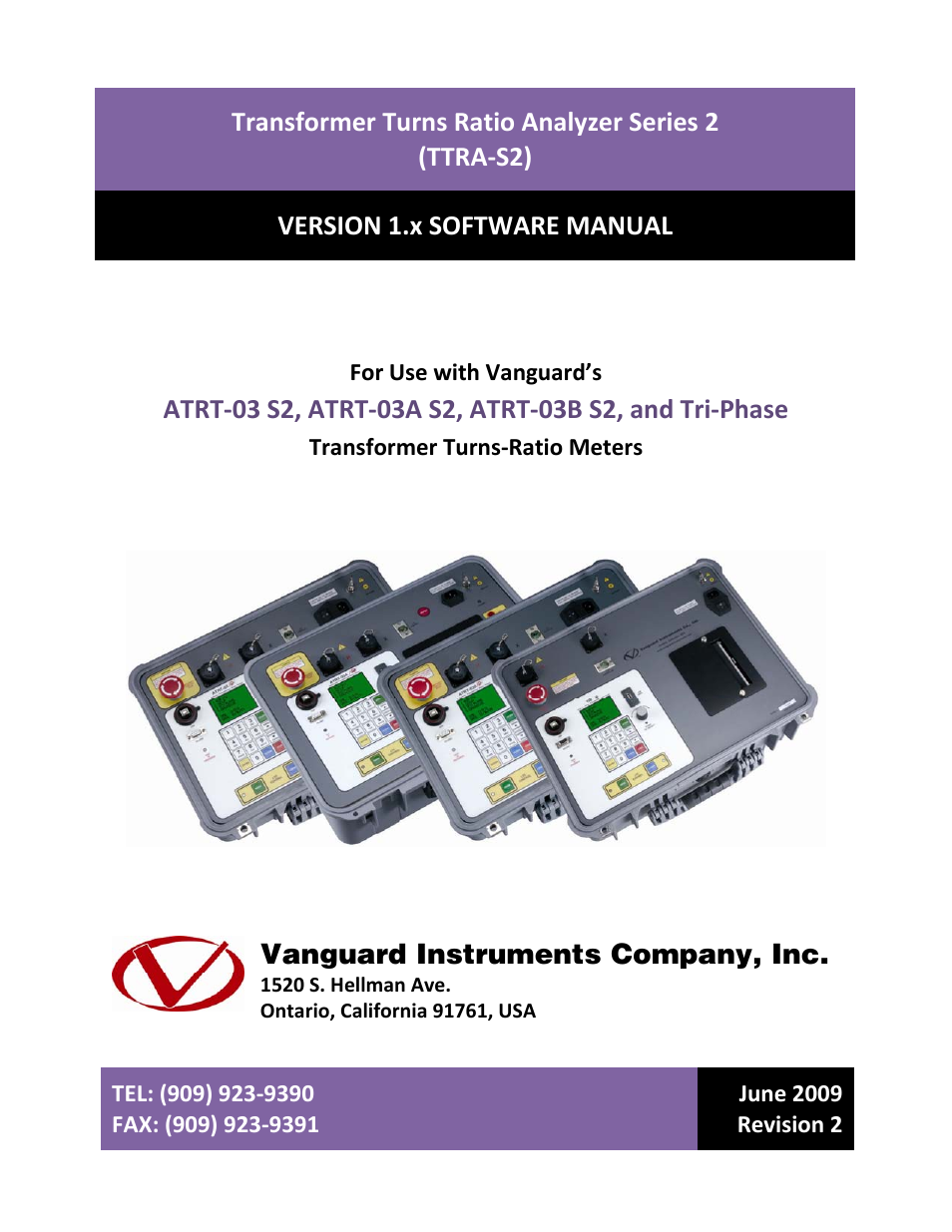 Vanguard TTRA-S2 (ATRT-03 S2, ATRT-03A S2, ATRT-03B S2, Tri-Phase) User Manual | 49 pages
