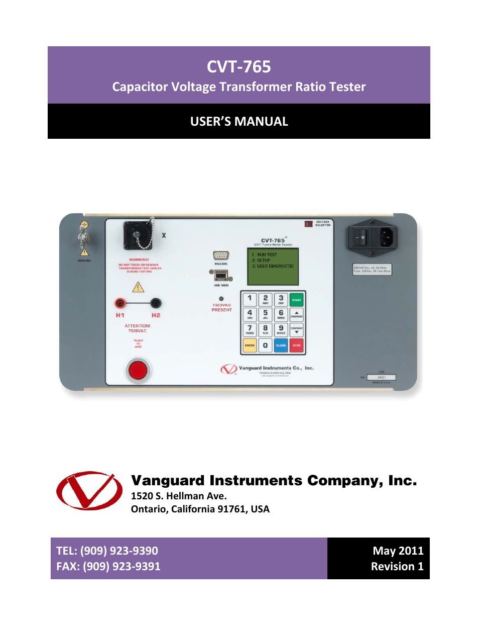 Vanguard CVT-765 User Manual | 46 pages