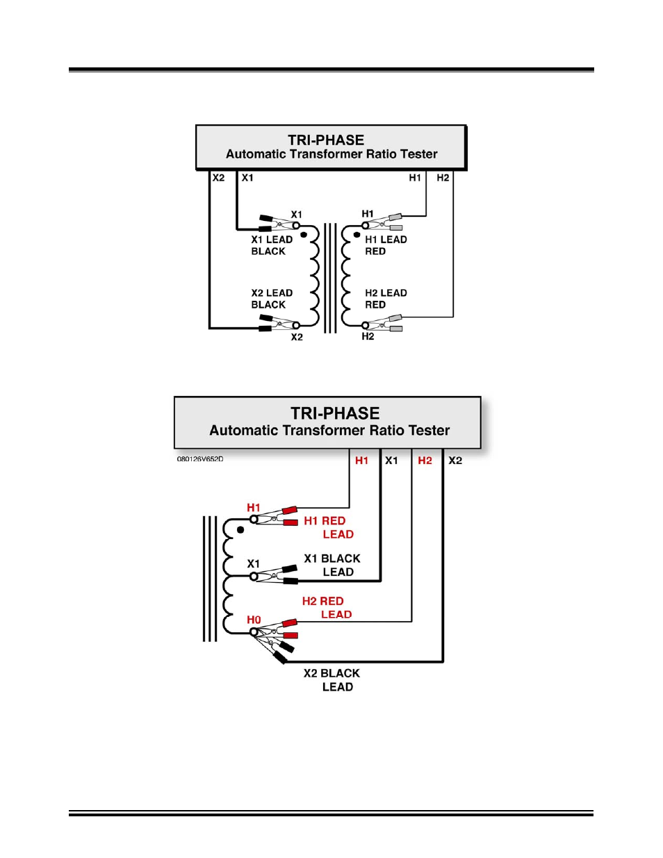 3 single phase transformer typical connections, Single phase transformer typical connections, Figure 5.0 | Figure 6.0, Single phase auto transformer typical connections | Vanguard Tri-Phase User Manual | Page 22 / 155