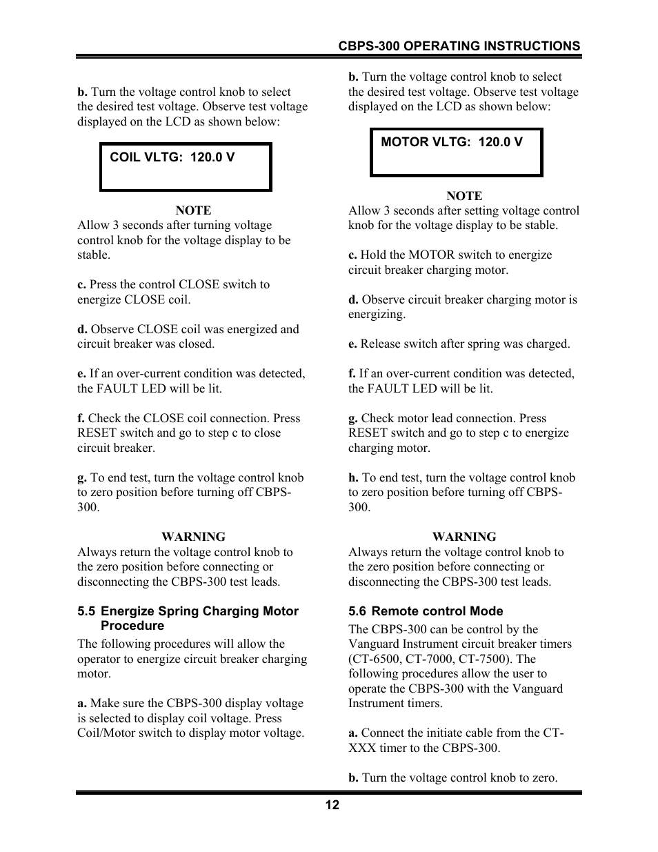 Vanguard CBPS-300 User Manual | Page 14 / 16