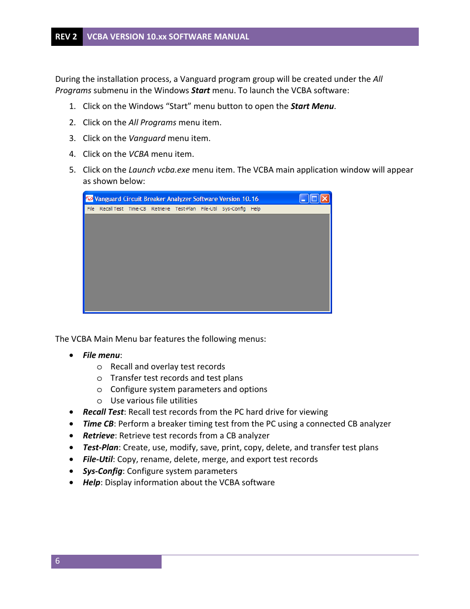 Vanguard VCBA ver.10.xx User Manual | Page 8 / 81