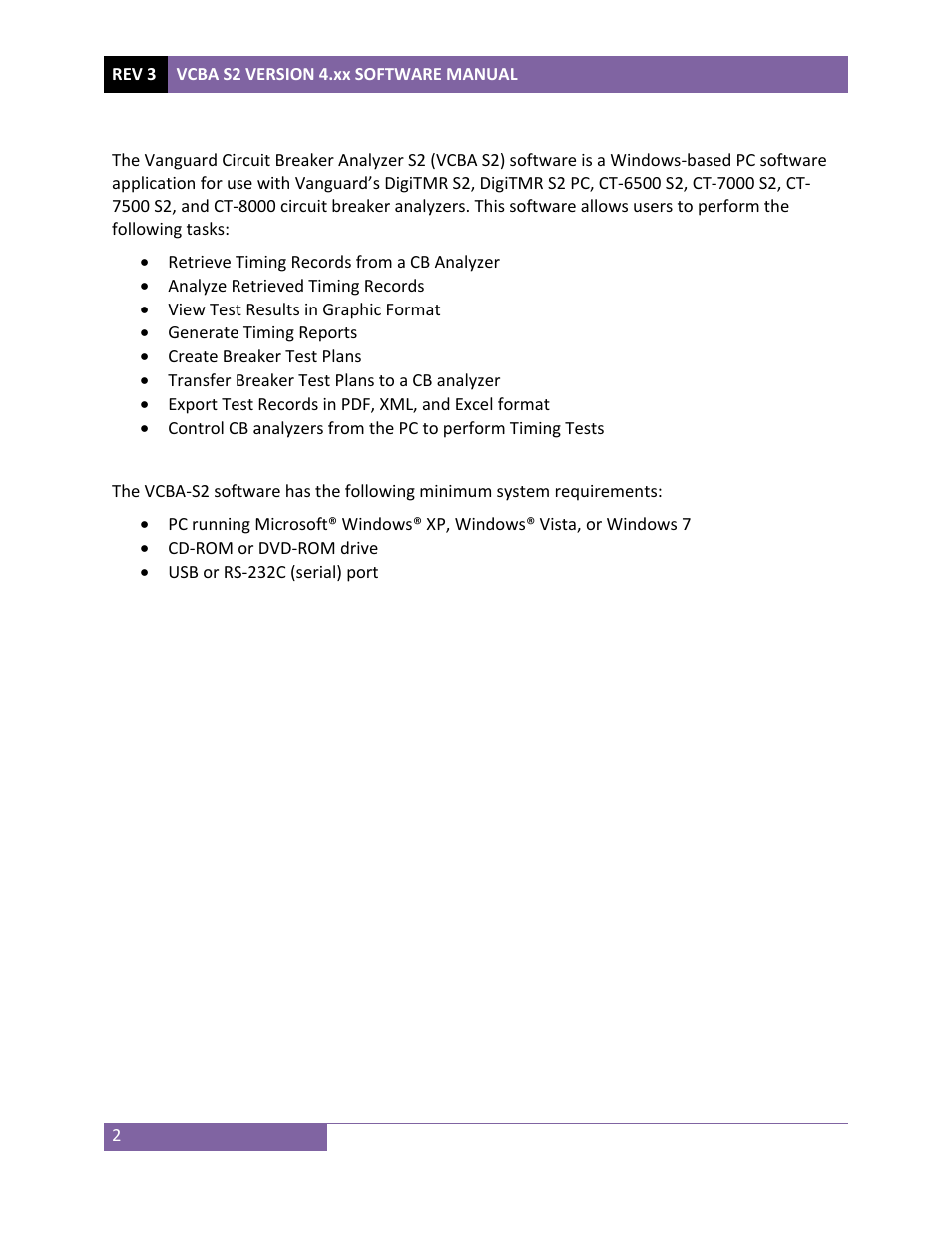 Vanguard VCBA S2 (DigiTMR S2, DigiTMR S2 PC, CT-6500 S2, CT-7000 S2, CT-7500 S2, CT-8000) User Manual | Page 5 / 81