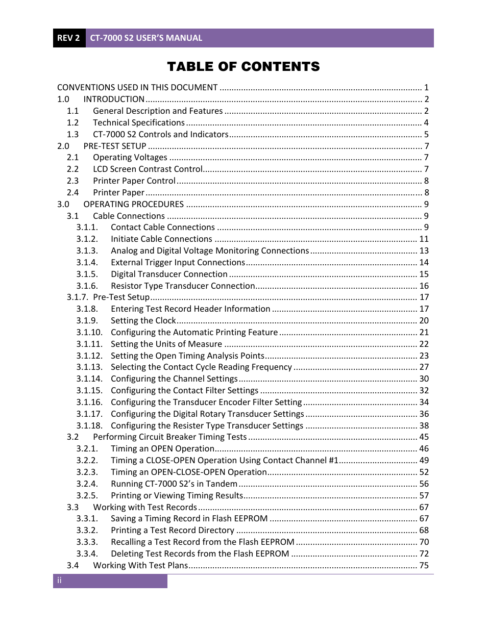 Vanguard CT-7000 S2 User Manual | Page 3 / 108