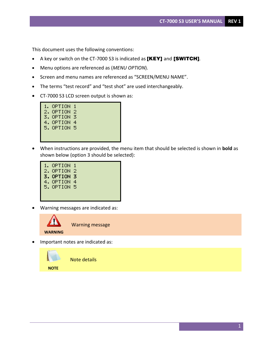 Conventions used in this document | Vanguard CT-7000 S3 User Manual | Page 6 / 137