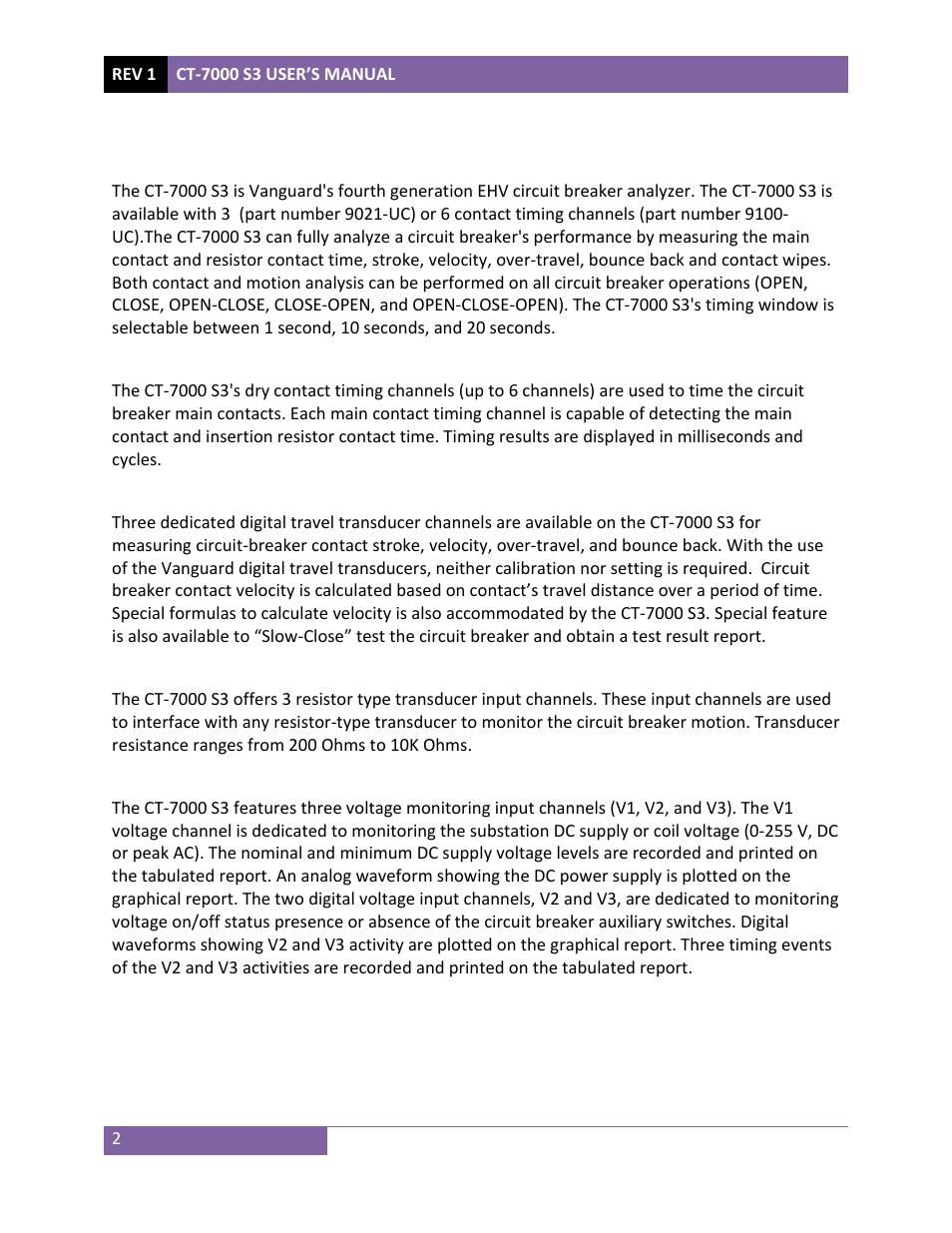 Vanguard CT-7000 S3 User Manual | Page 7 / 137