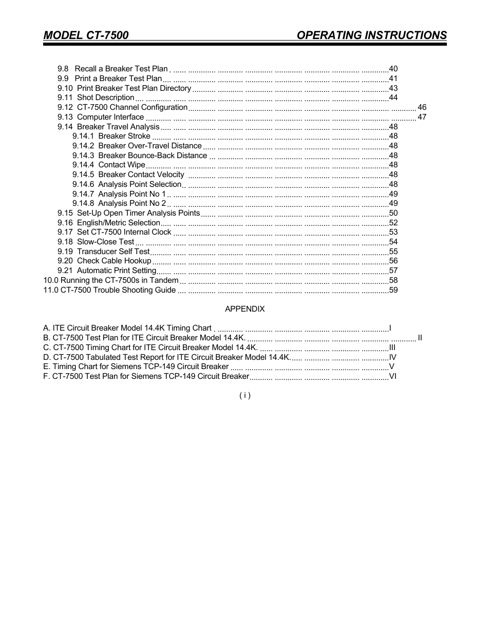 Model ct-7500 operating instructions | Vanguard CT-7500 User Manual | Page 3 / 76