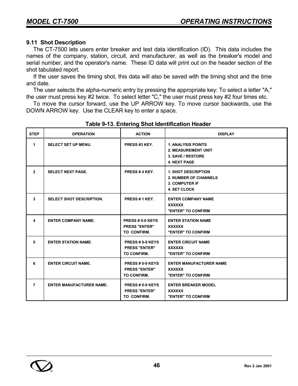 Model ct-7500 operating instructions | Vanguard CT-7500 User Manual | Page 52 / 76