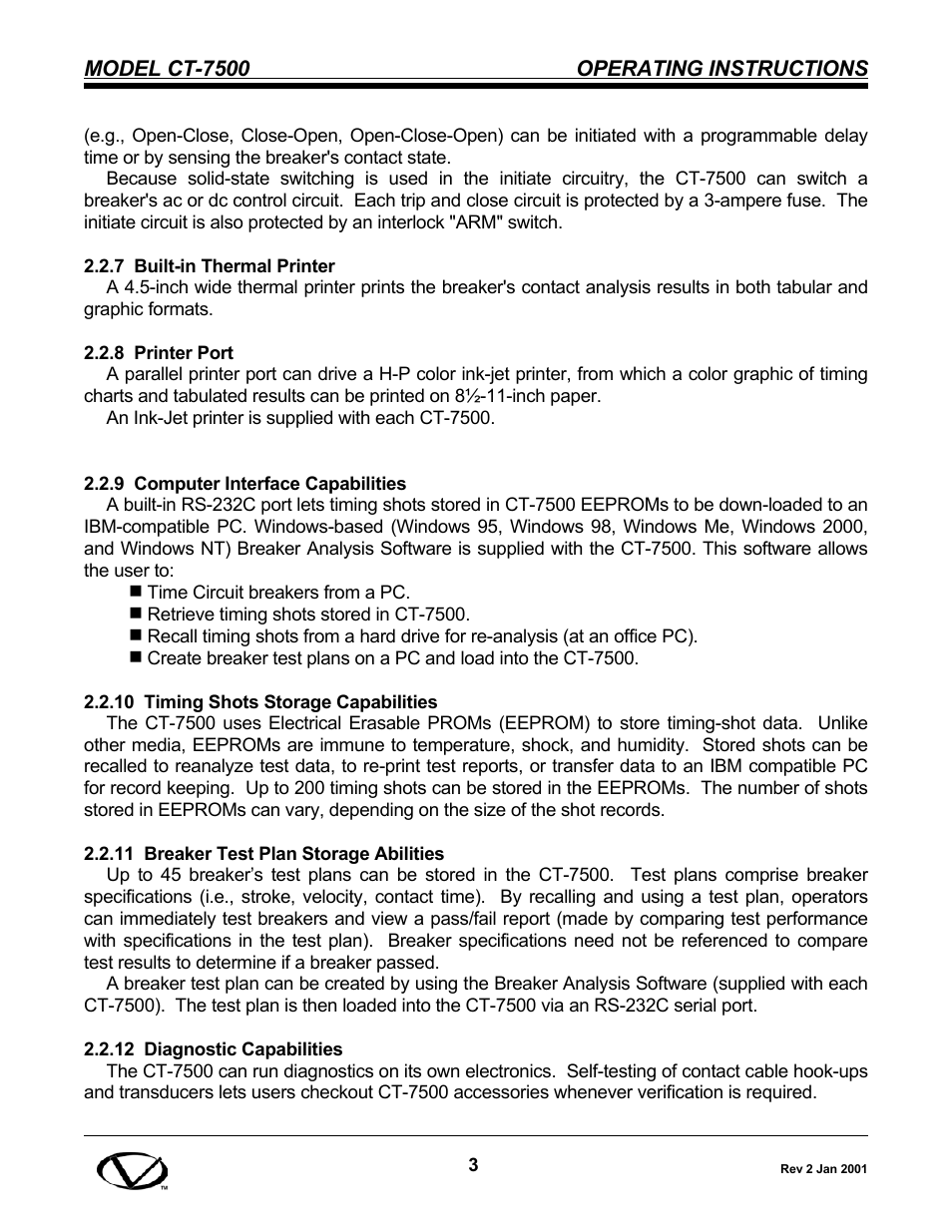 Vanguard CT-7500 User Manual | Page 9 / 76