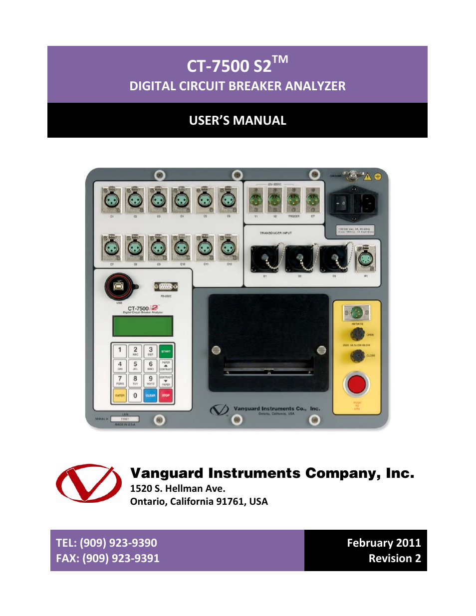 Vanguard CT-7500 S2 User Manual | 110 pages