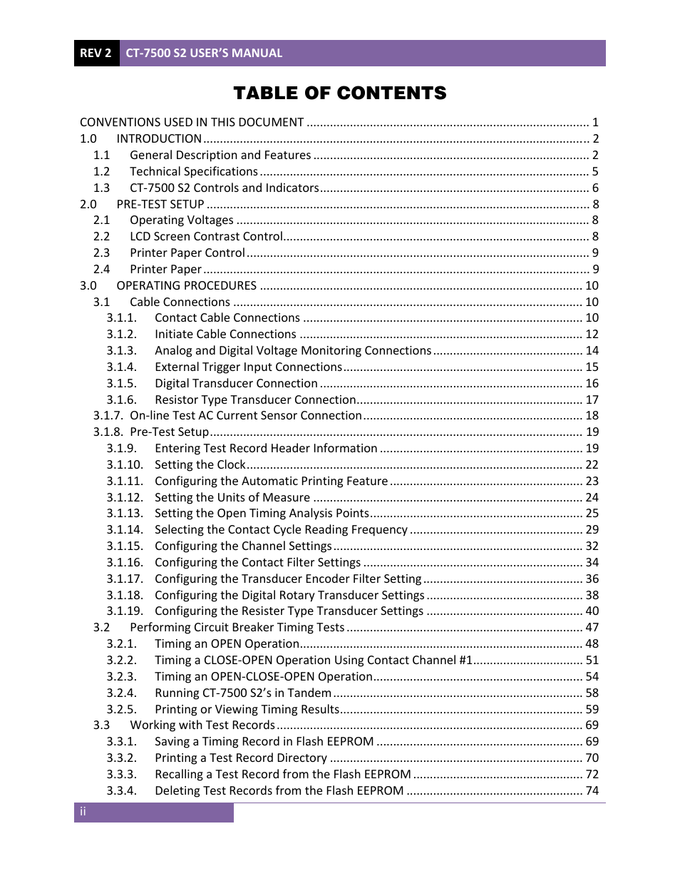 Vanguard CT-7500 S2 User Manual | Page 3 / 110