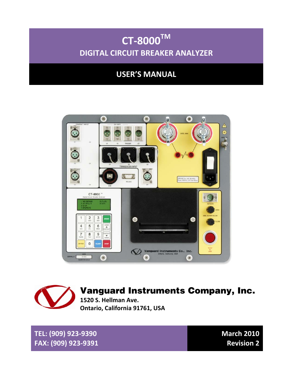 Vanguard CT-8000 User Manual | 120 pages
