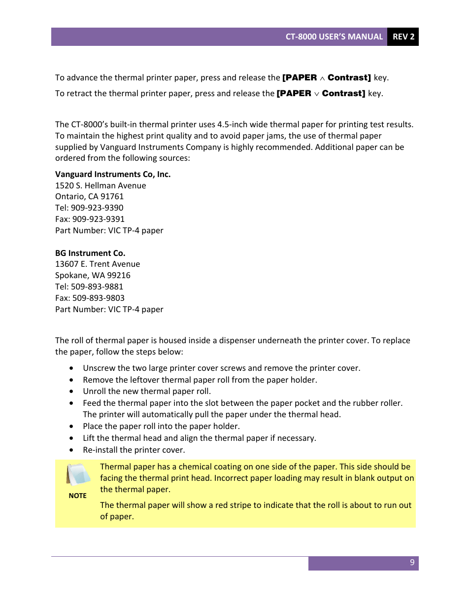 Vanguard CT-8000 User Manual | Page 14 / 120