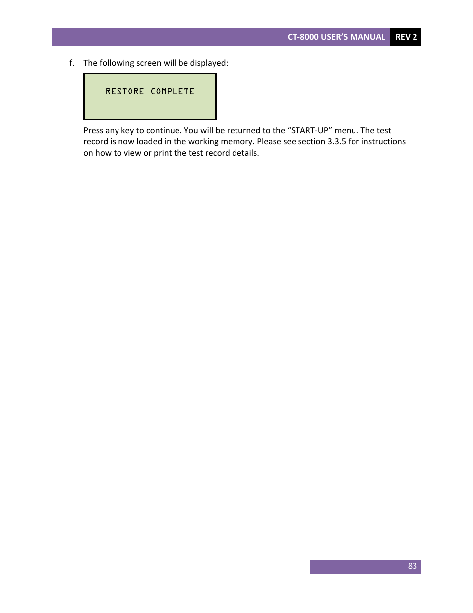 Vanguard CT-8000 User Manual | Page 88 / 120