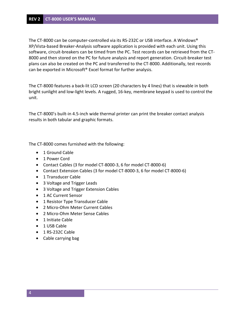 Vanguard CT-8000 User Manual | Page 9 / 120