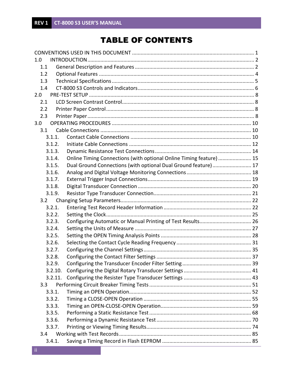 Vanguard CT-8000 S3 User Manual | Page 3 / 145