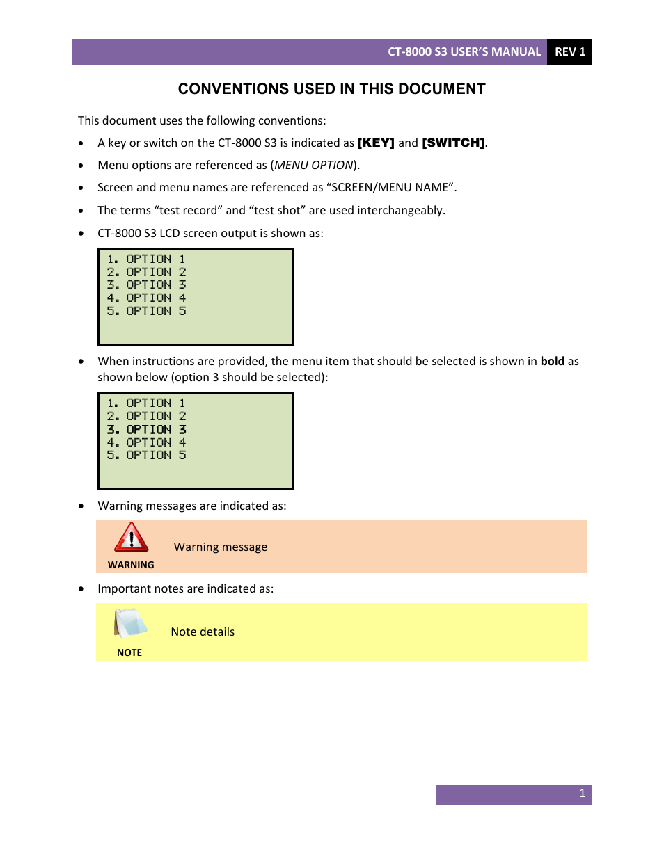 Conventions used in this document | Vanguard CT-8000 S3 User Manual | Page 6 / 145