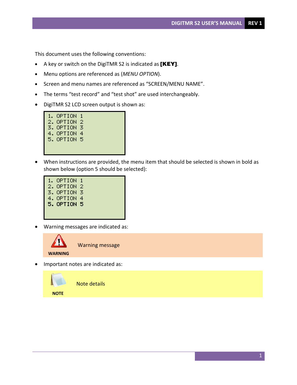 Conventions used in this document | Vanguard DigiTMR S2 User Manual | Page 6 / 123