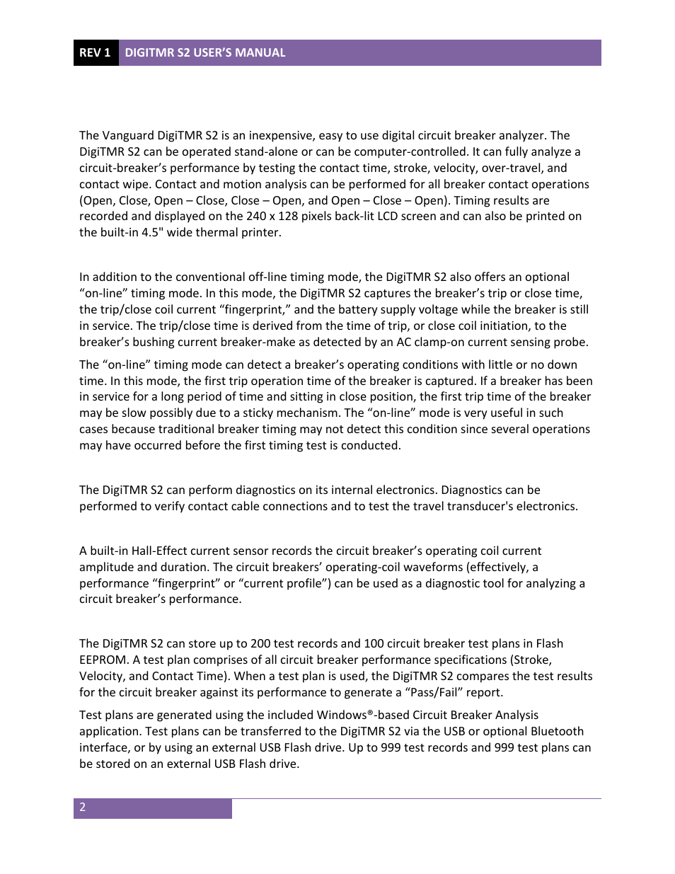Vanguard DigiTMR S2 User Manual | Page 7 / 123