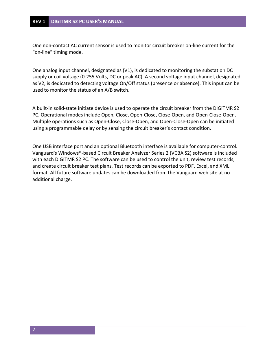 Vanguard DigiTMR S2 PC User Manual | Page 5 / 31