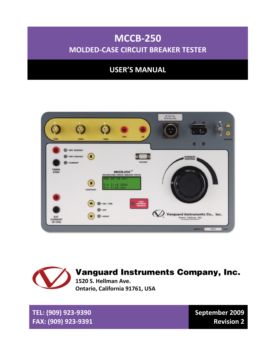 Vanguard MCCB-250 User Manual | 17 pages