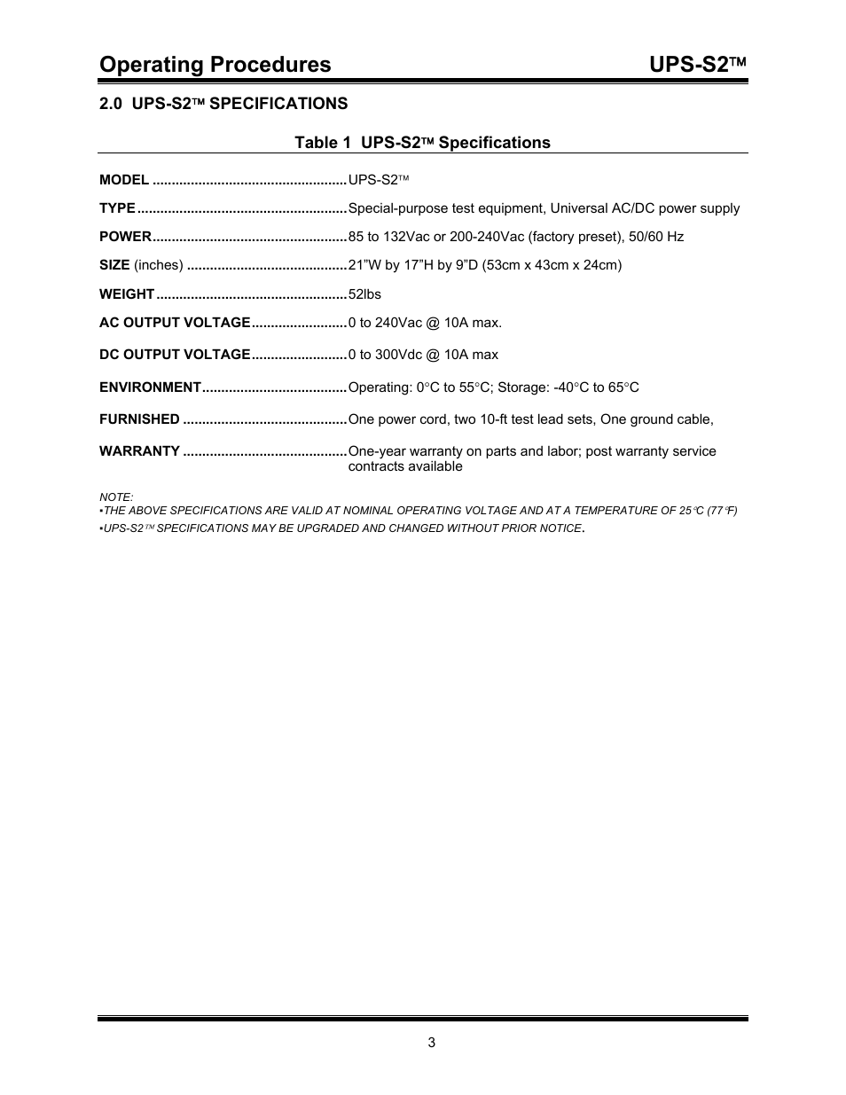 Operating procedures ups-s2 | Vanguard UPS S2 User Manual | Page 6 / 13