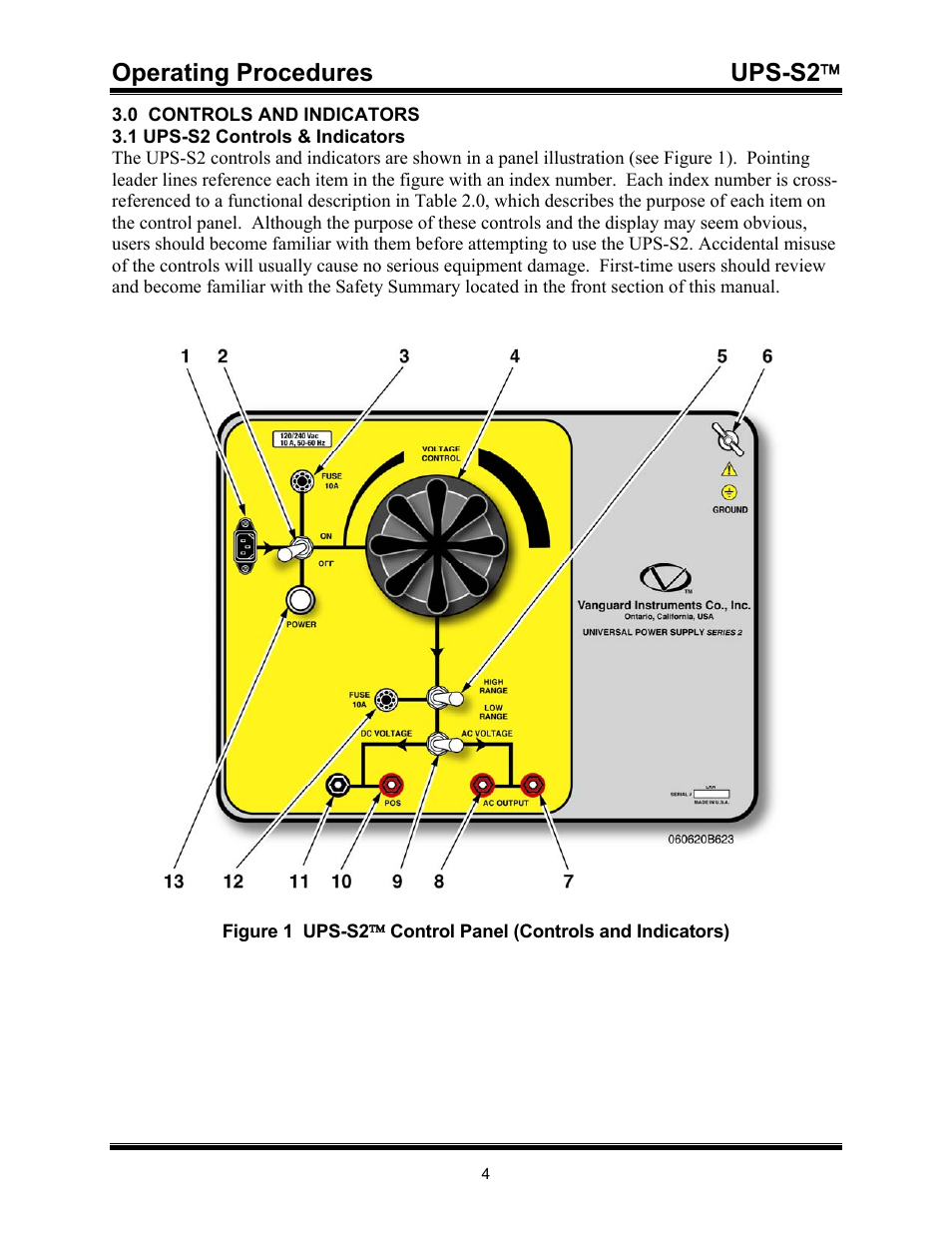 Operating procedures ups-s2 | Vanguard UPS S2 User Manual | Page 7 / 13