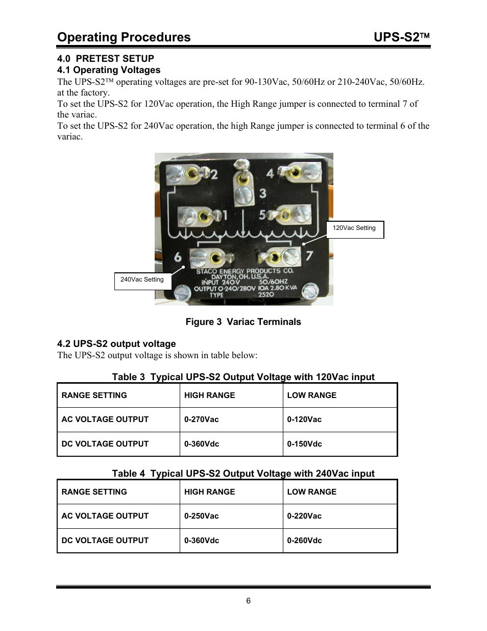 Operating procedures ups-s2 | Vanguard UPS S2 User Manual | Page 9 / 13