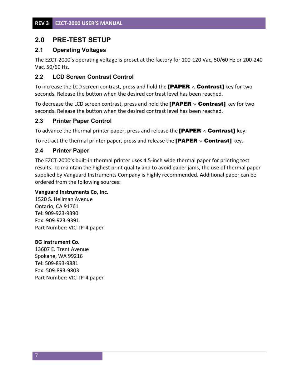 Vanguard EZCT-2000 User Manual | Page 11 / 68