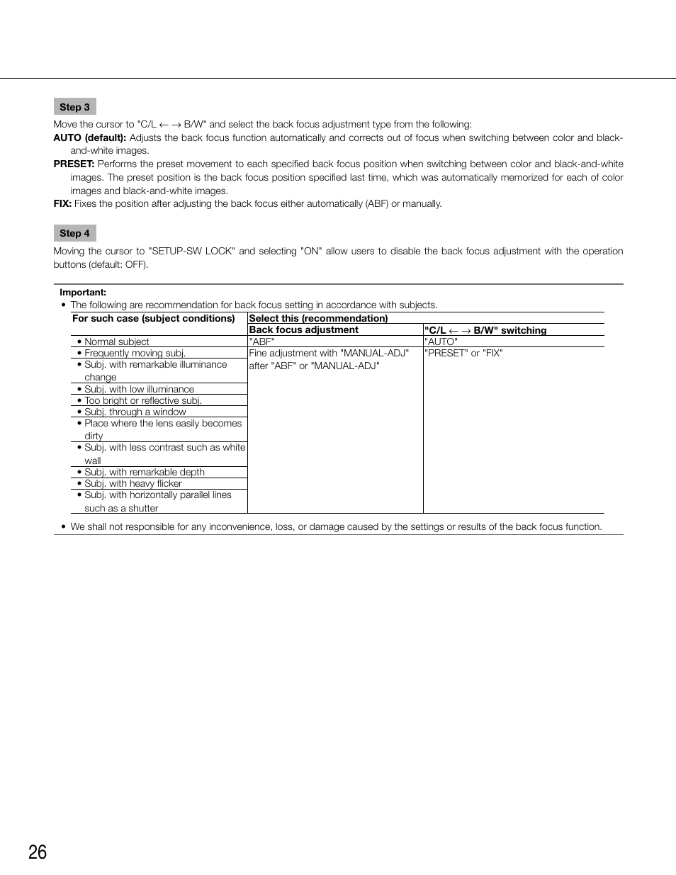 Panasonic WV-CW500S/G User Manual | Page 26 / 32