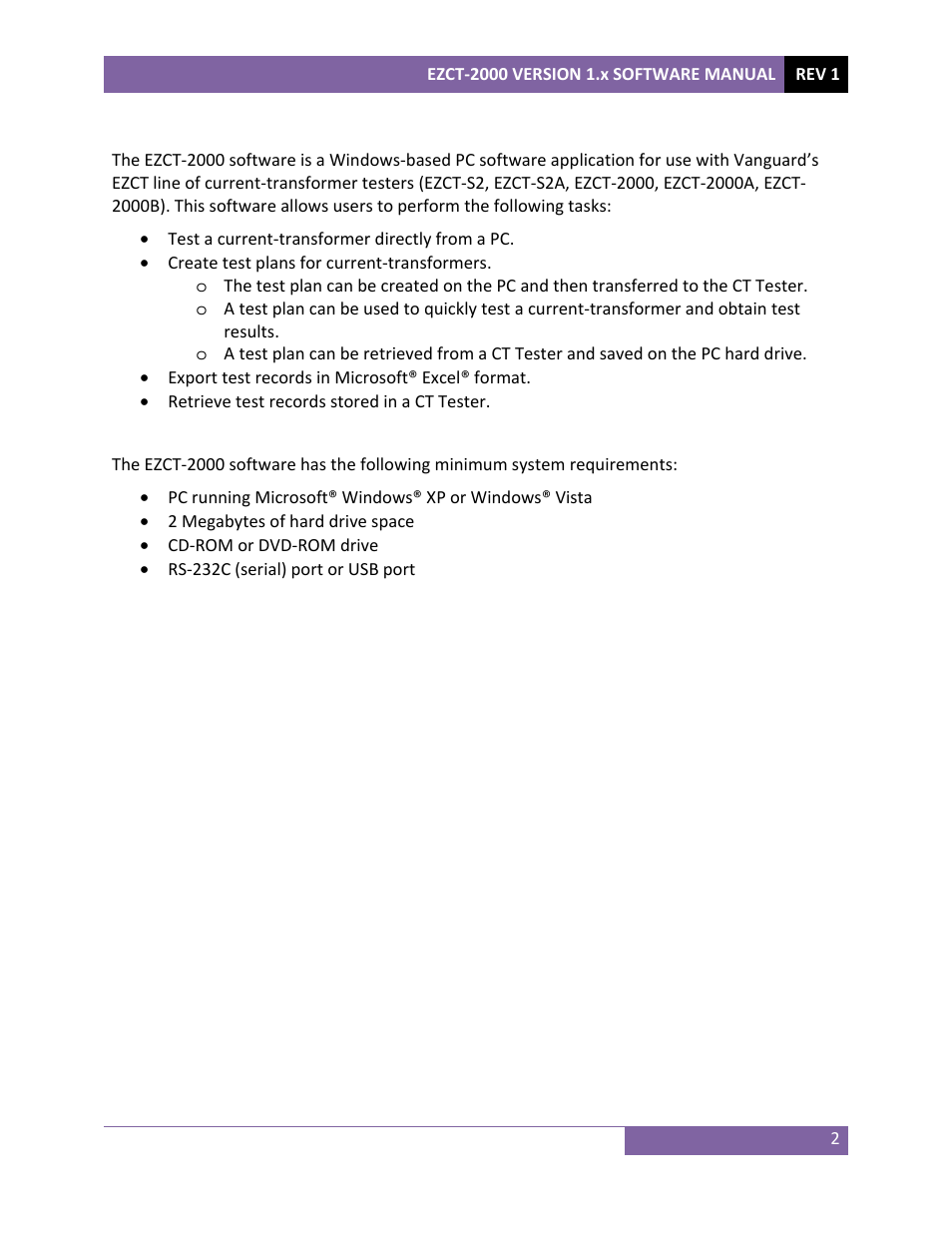 Vanguard EZCT-2000 User Manual | Page 4 / 45