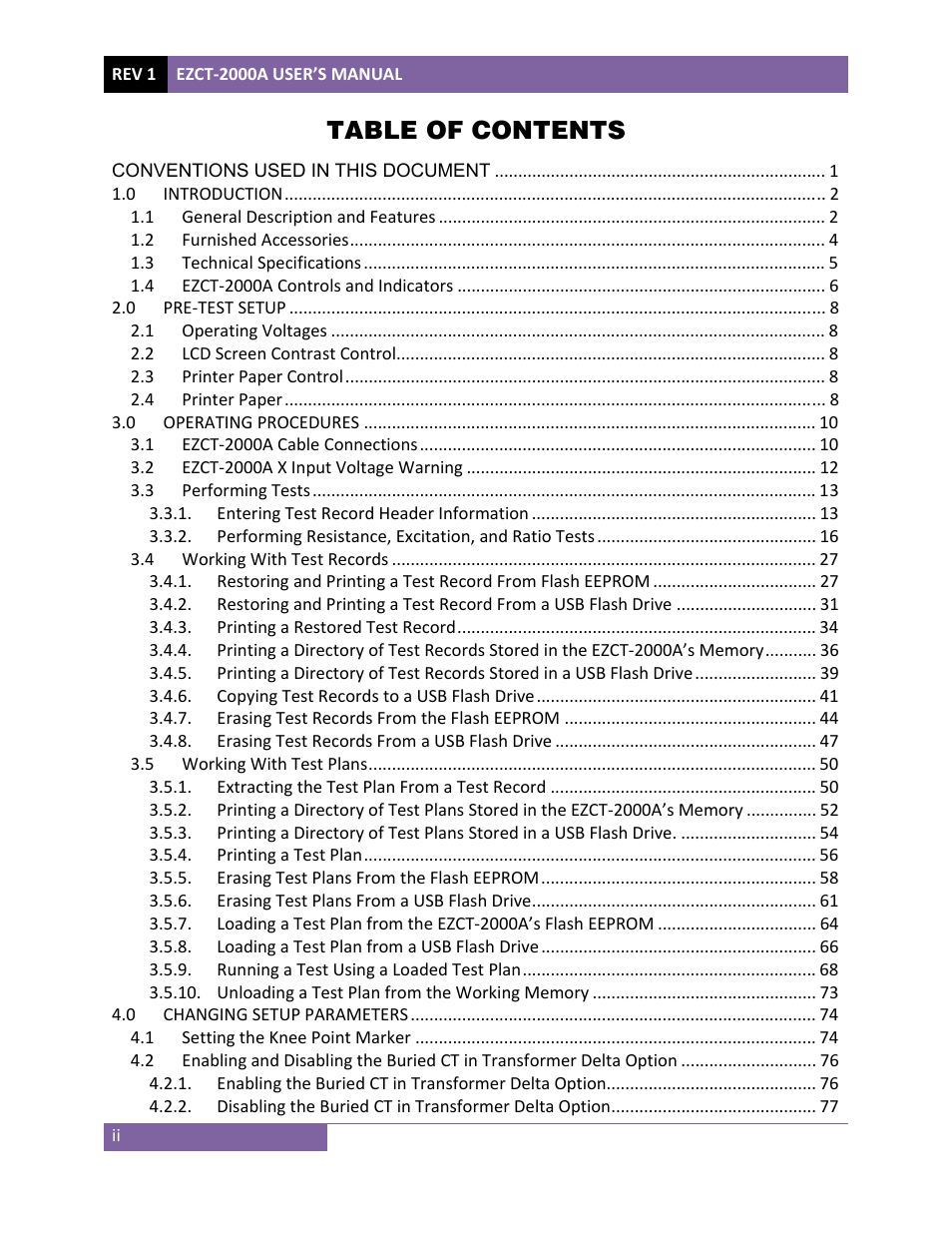 Vanguard EZCT-2000A User Manual | Page 3 / 103